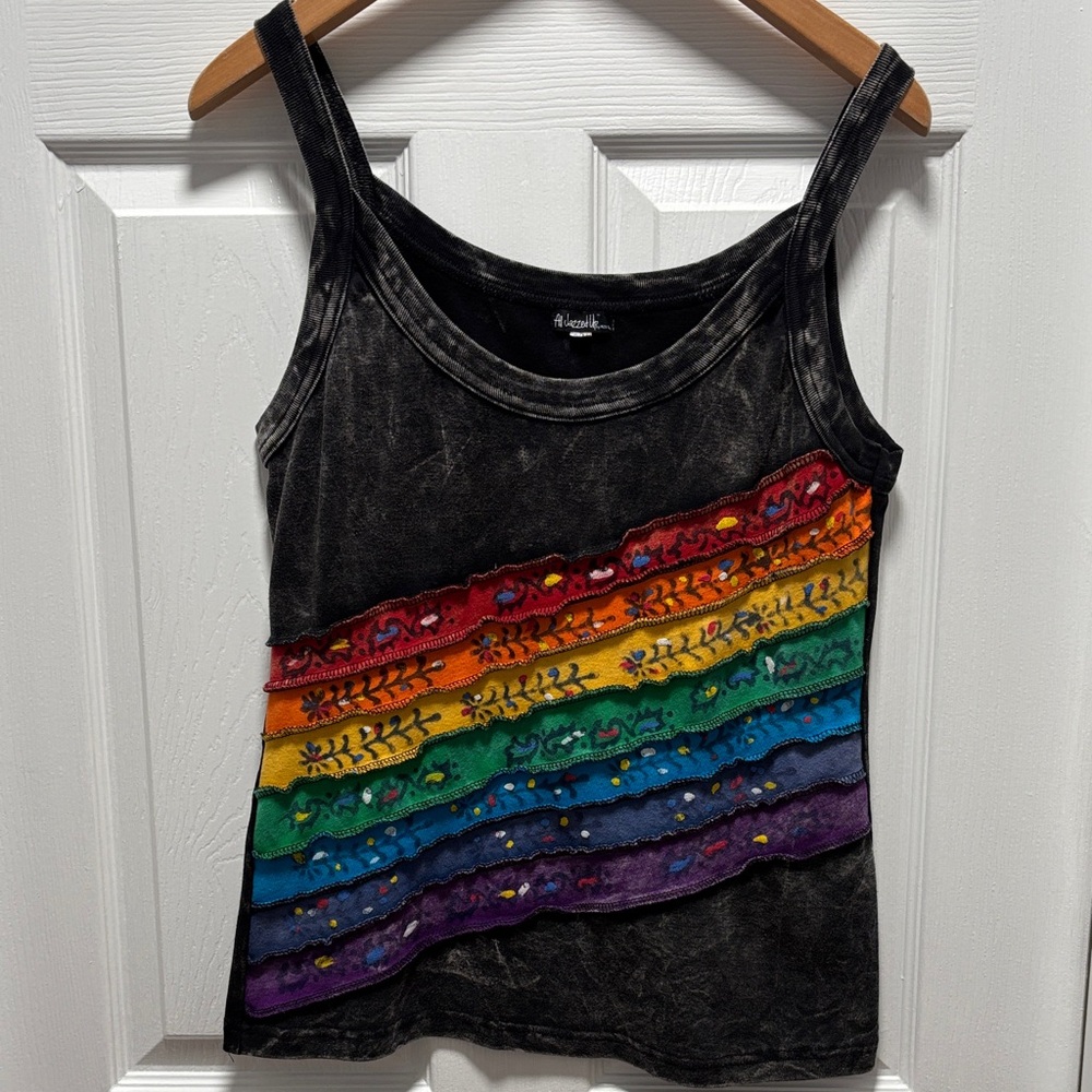 Black Rainbow painted Women's Tank Top